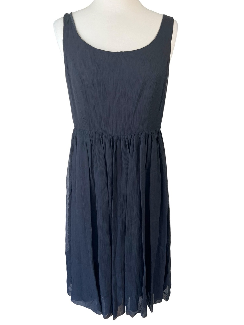 J Crew Black Chiffon Silk Dress NWT